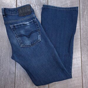 Diesel Jeans Mens 28x30 Blue Zathan Bootcut Distressed Denim Cowboy Western